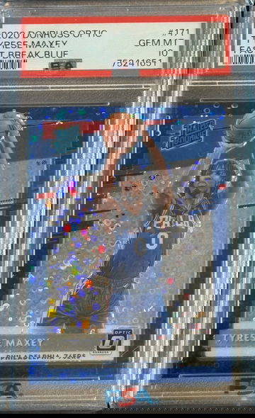 2000 Optic Tyrese Maxey RC Fast Break Blue /50 PSA 10 POP 11