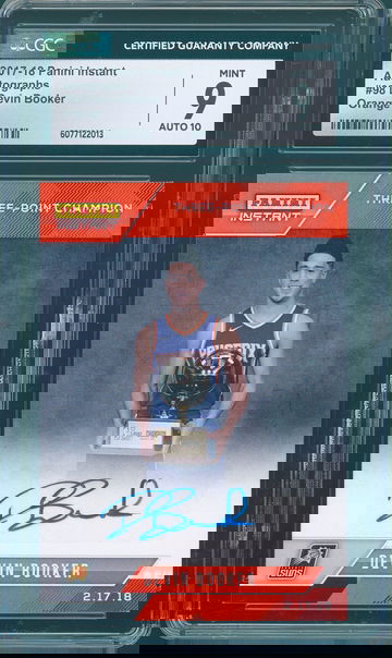 2017-18 Panini Instant Devin Booker #98 Three-Point Champion Autographs #2/5 Orange CGC 9 AUTO 10 SSP