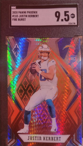 2020 Panini Phoenix #103 Justin Herbert Fire Burst