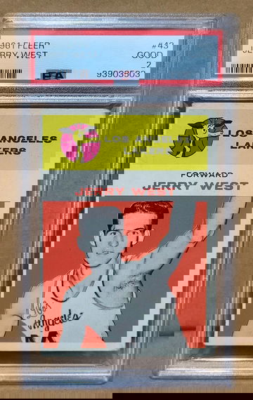 1961-62 Fleer Jerry West RC #43 - PSA 2 GOOD Lakers HOF Rookie