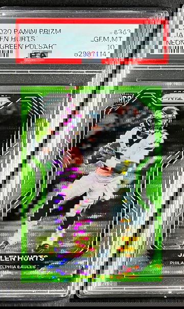 2020 Panini Prizm Jalen Hurts Neon Green Pulsar RC #343 PSA 10 Rookie