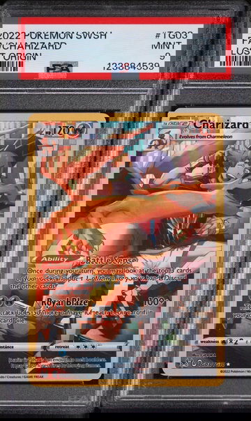 2022 Pokemon Sword and Shield Lost Origin Trainer Gallery Charizard #TG03 PSA 9