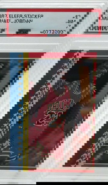 1987 Fleer Sticker Michael Jordan #2 PSA 7 NM - Great Investment! 2nd Year