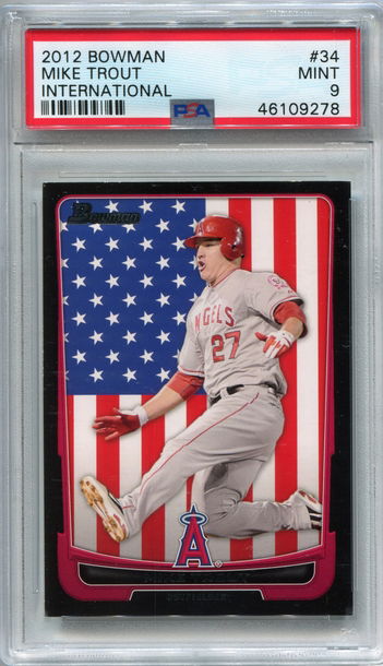 2011 Bowman Mike Trout International PSA 9