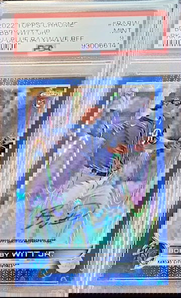 2022 Topps Chrome Bobby Witt Jr. Blue Raywave RC Auto /150 ~Color match PSA 9 🔥