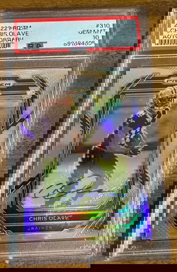 2022 PANINI PRIZM CHRIS OLAVE ROOKIE SILVER #310 PSA 10 GEM MINT