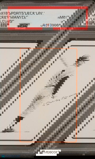 1978 Sports Deck Divison Mickey Mantle PSA 9 - Yankees - Three of Clubs