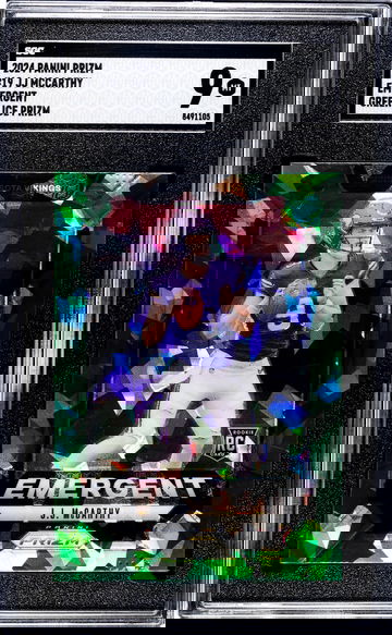 2024 Panini Prizm #19 Jj Mccarthy Emergent Green Ice Prizm SGC 9