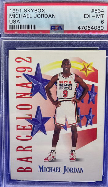 1991 Skybox USA Michael Jordan #534 PSA 6 - EX-MT Dream Team Chicago Bulls