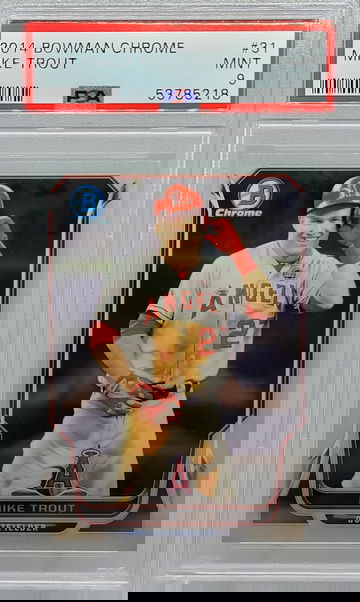 2014 BOWMAN CHROME #31 MIKE TROUT PSA 9