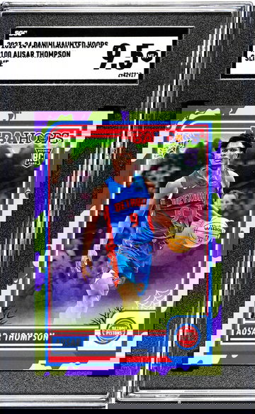 2023-24 Panini Haunted Hoops #100 Ausar Thompson Slime SGC 9.5