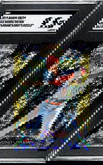 2019 Panini Prizm #153 Shoehi Ohtani Neon Orange Donut Circles Prizm SP RC 48/150 SGC 9.5