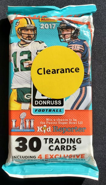 2017 Donruss Football Value Fat Pack Patrick Mahomes Christian McCaffrey Deshaun Watson RC Press Proof Blue Parallels