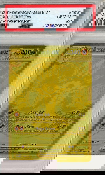 2025 POKEMON MEG EN-MEGA EVO MEGA LUCARIO EX #188 HYPER RARE PSA 10
