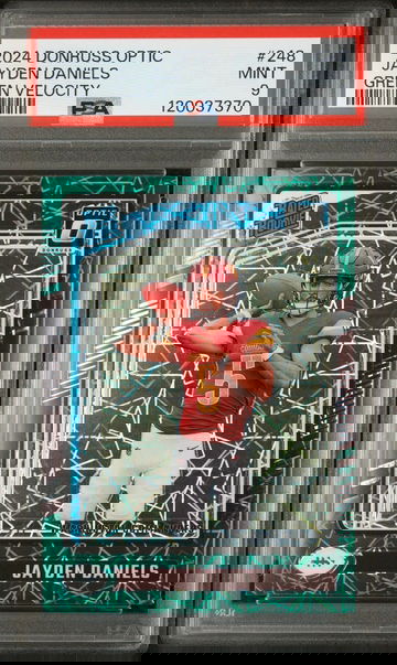 2024 Donruss Optic Rated Rookie Green Velocity Jayden Daniels #248 PSA 9