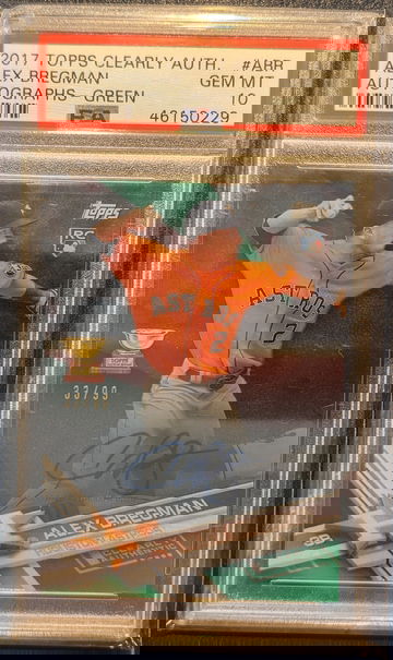 2017 Topps Clearly Authentic Alex Bregman Rookie Autograph Green /99 PSA 10