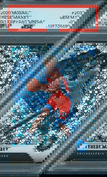 2020 Panini Mosaic #203 Tyrese Maxey RC Variation Fast Break PSA 10