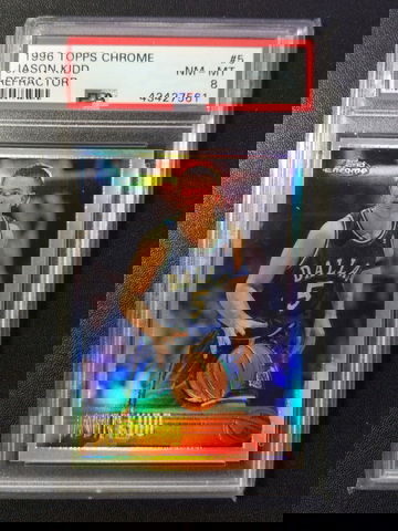 1996 Topps Chrome Refractor Jason Kidd #5 PSA 8