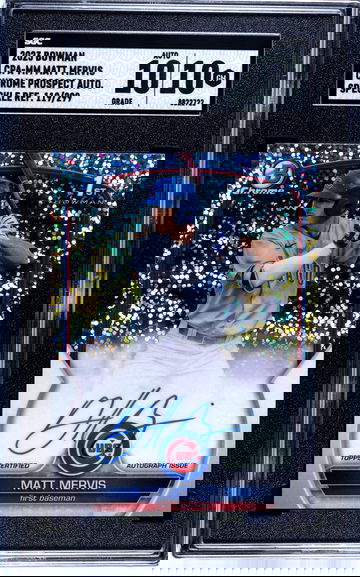 2023 Bowman Matt Mervis Speckle Refractor Auto SGC 10/10