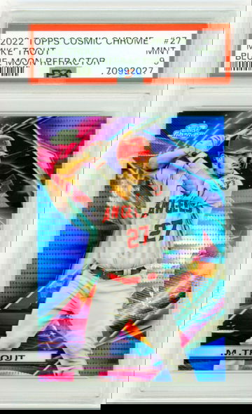 2022 Topps Cosmic Chrome #27 Mike Trout Blus Moon Refractor PSA 9 MINT!