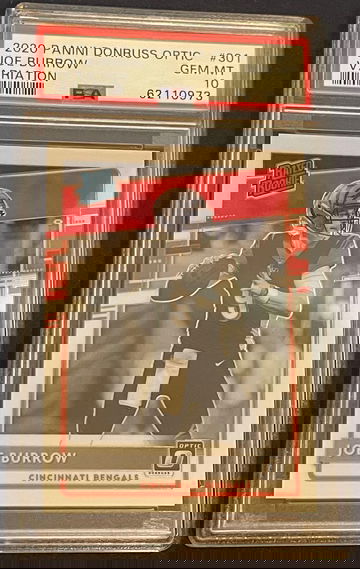 2020 Donruss Optic Joe Burrow Variation Rated Rookie #301 PSA 10 GEM MINT POP 16