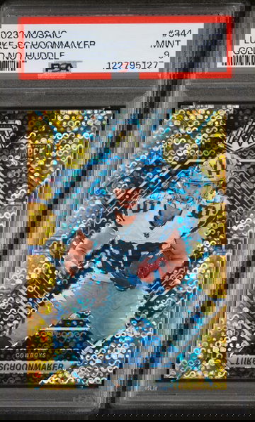 2023 Panini Mosaic Gold No Huddle Luke Schoonmaker #344 RC PSA 9