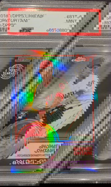 2018 Topps Chrome Shohei Ohtani 1983 Topps PSA 9