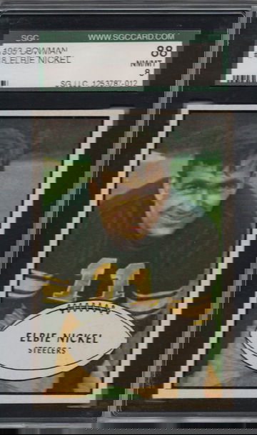 1953 Bowman Color FB #18 Elbie Nickel SGC 88 Nr Mt Mt