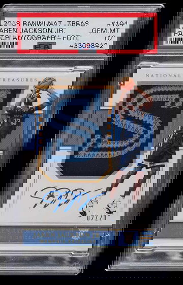 Jaren Jackson Jr. 2018-19 National Treasures Rookie Patch Auto 2/20 FOTL Gold RPA PSA 10