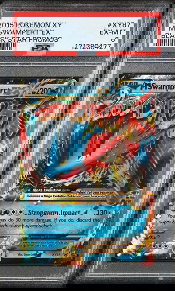 2015 Pokémon XY Black Star Promo Full Art Swampert #XY87 Mega EX PSA 6