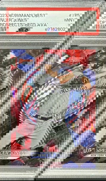 2023 Bowmans Best SPENCER JONES RED LAVA PROSPECT REFRACTOR #5/5 YANKEES