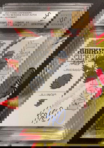 2020 Luis Robert Panini Contenders Retro Ticket ROOKIE BGS 9 Auto 10