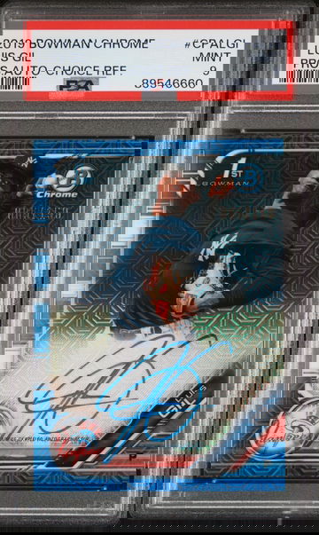 2019 Bowman Chrome Luis Gil Prospect Autograph Blue HTA Choice Refractor PSA 9