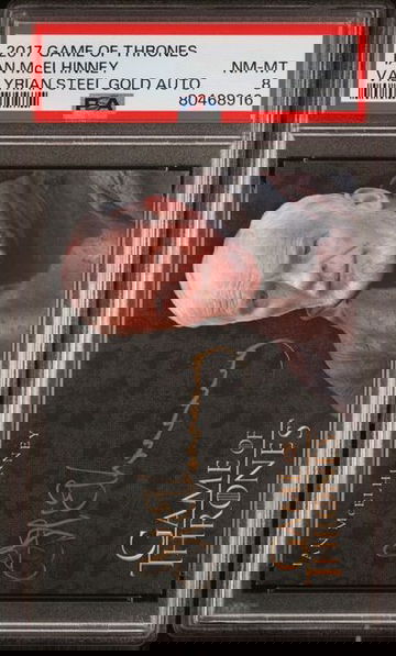 2017 Game of Thrones Ian McElhinney Valyrian Steel Gold Auto PSA 8 [NS-1B.6]