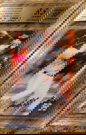 2020 Topps Chrome Yordan Alvarez RC Orange Auto BGS 9.5/10 Auto On Card Pop 1 & Only 2 PSA 10's--Extremely Low Pop 