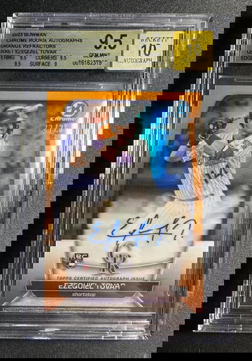 2023 Bowman Chrome Ezequiel Tovar Orange Refractor Rookie Auto /25 RC BGS 9.5/10