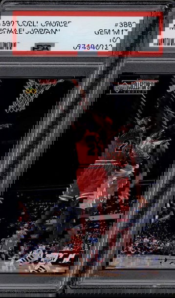 1997 Upper Deck UD Collector's Choice Michael's Magic 386 Michael Jordan Chicago Bulls Dikembe Mutombo PSA 10 Gem Mint