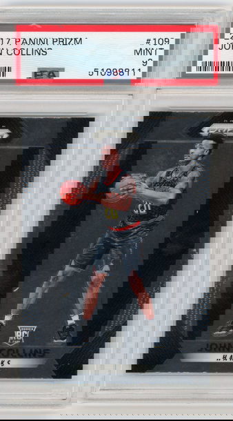 2017-18 Prizm #109 John Collins Base RC PSA 9 Mint Hawks