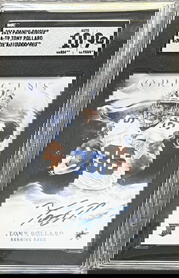 2019 Panini Origins Rookie Autographed Tony Pollard SGC Graded Slab Auto 10 NFL