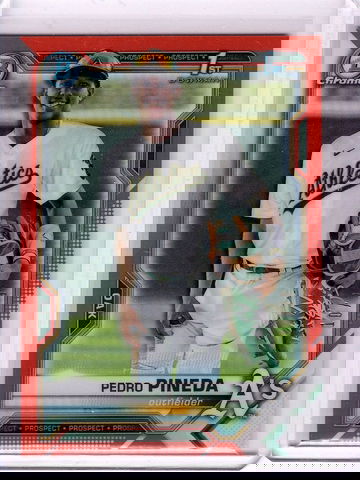 Pedro Pineda TRUE ORANGE REFRACTOR 2021 Bowman Chrome 1st 10/25 BCP216 Athletics