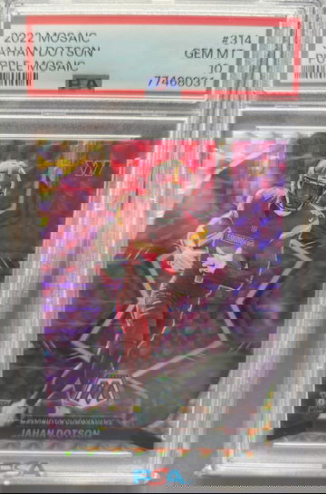 2022 Mosaic Jahan Dotson #314 Purple Mosaic Prizm /50 PSA 10 ROOKIE COMMANDERS 