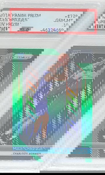 2018 PRIZM MILES BRIDGES GREEN PRIZM SP RC #278 PSA 10 GEM MINT