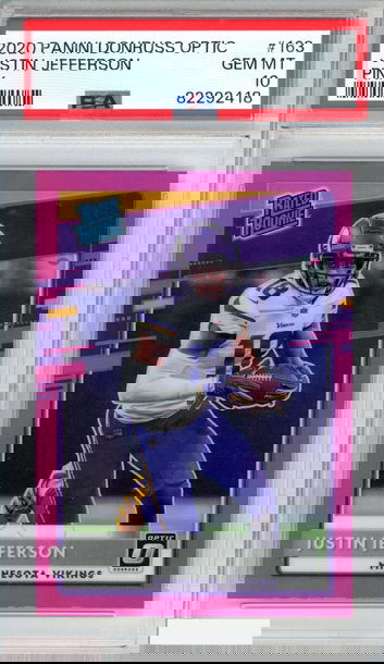 2020 PANINI DONRUSS OPTIC JUSTIN JEFFERSON #163 PINK ROOKIE RC PSA 10 GEM MT
