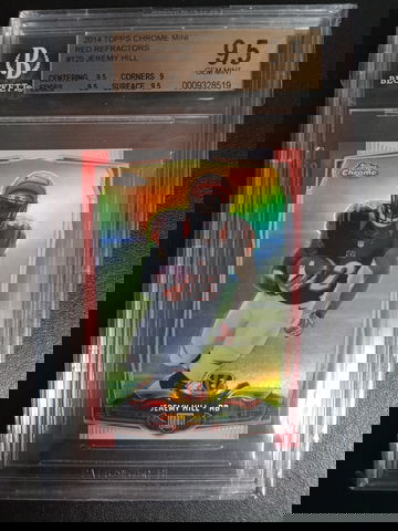 2014 Topps Chrome mini Red Refractor Jeremy Hill #125 RC 5/5 BGS 9.5