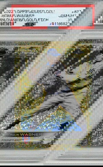 2022 TOPPS GILDED COLLECTION MINI DIAMOND GOLD ETCH HONUS WAGNER /50 PSA 10 RARE