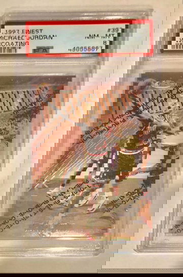 Michael Jordan 1997 Finest with coating #39 PSA 8