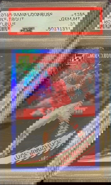 2018 Panini Donruss Mike Trout Holo Blue GEM MINT PSA 10