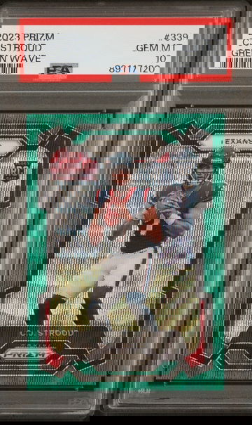 2023 Prizm #339 CJ Stroud Green Wave PSA 10