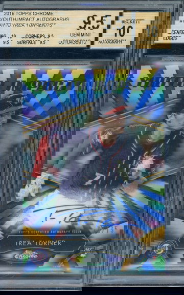 2016 Topps Chrome Youth Impact Trea Turner /75 BGS 9.5/10