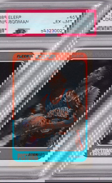 1988 Fleer Dennis Rodman #43 PSA 6 EX-MT RC